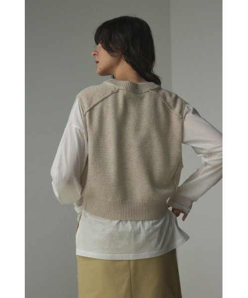 BLACK BY MOUSSY（ブラックバイマウジー）の「out linking knit vest(アウトリンキングニットベスト)（ベスト・レディース・オレンジ/オフホワイト/ライトブルー/ブラック・FREE）」の20枚目の写真