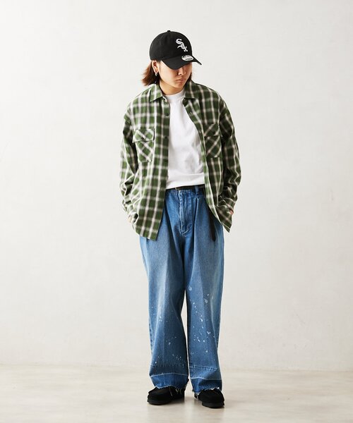 BIG MIKE（ビッグマイク）の「【BIG MIKE / ビッグマイク】 別注 ライトオンブレチェックシャツ（シャツ/ブラウス・メンズ・ブラック/ネイビー/グリーン・MEDIUM/LARGE）」の4枚目の写真