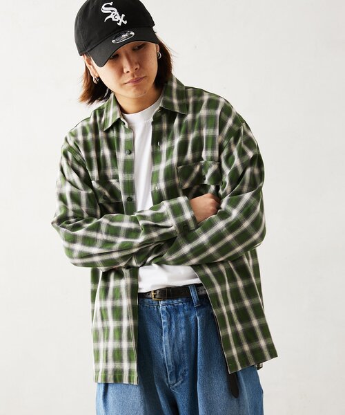 BIG MIKE（ビッグマイク）の「【BIG MIKE / ビッグマイク】 別注 ライトオンブレチェックシャツ（シャツ/ブラウス・メンズ・ブラック/ネイビー/グリーン・MEDIUM/LARGE）」の8枚目の写真