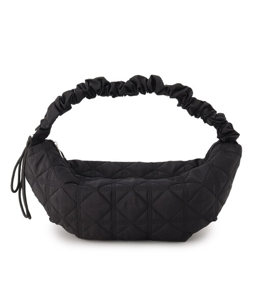 OPAQUE.CLIP（オペークドットクリップ）の「◆【軽量/長さ調整可能2WAY】フリルハンドルキルティングショルダーバッグ（ショルダーバッグ・レディース・ブラック/グリーン系/ライトグレー・00）」の2枚目の写真