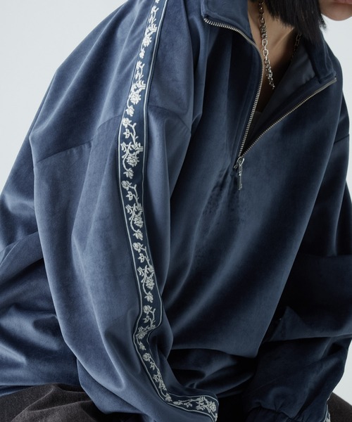 VELNUS（ベルナス）の「【VELNUS】Sideline velor half-zip pullover