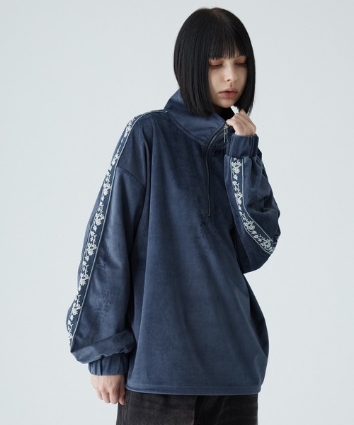 VELNUS（ベルナス）の「【VELNUS】Sideline velor half-zip pullover