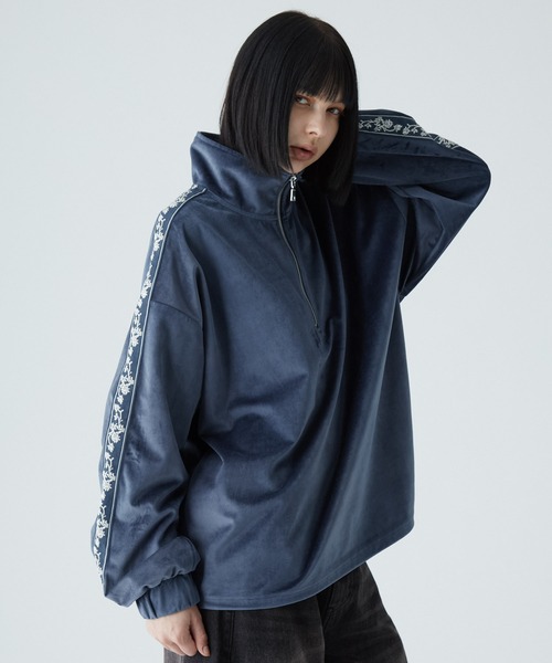 VELNUS（ベルナス）の「【VELNUS】Sideline velor half-zip pullover/サイドラインベロアハーフジッププルオーバー（スウェット・メンズ・ライトグレー/ブラック/ダークブルー/ホワイト/ブルー・S/L/M）」の18枚目の写真