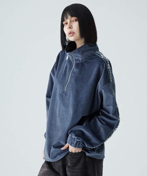 VELNUS（ベルナス）の「【VELNUS】Sideline velor half-zip pullover