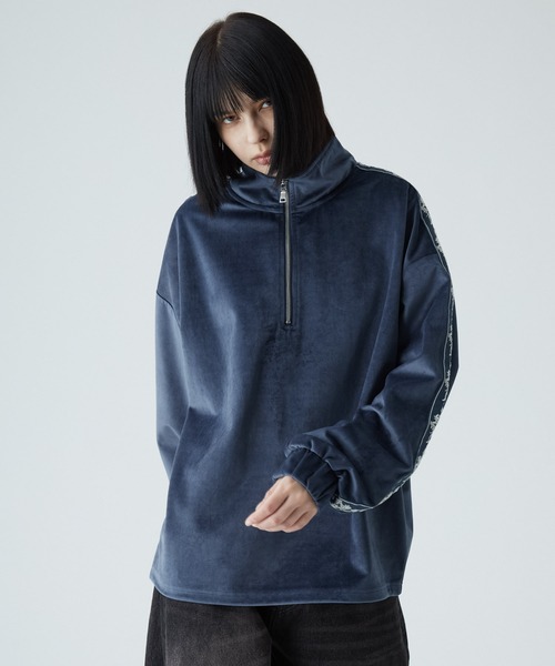 VELNUS（ベルナス）の「【VELNUS】Sideline velor half-zip pullover/サイドラインベロアハーフジッププルオーバー（スウェット・メンズ・ライトグレー/ブラック/ダークブルー/ホワイト/ブルー・S/L/M）」の21枚目の写真