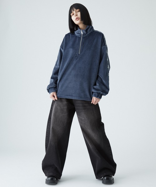 VELNUS（ベルナス）の「【VELNUS】Sideline velor half-zip pullover