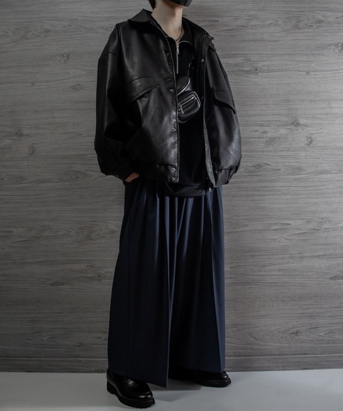 ENOF ベロア ハーフジップ プルオーバー 黒 Starting Over ベロア袖ラインハーフジッププルオーバー