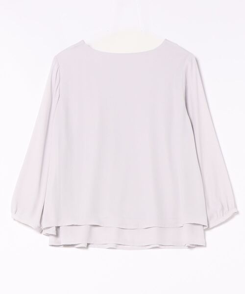 fleur by mint breeze(フルールバイミントブリーズ)の「【L~5L 大きいサイズ】シフォン ジョーゼット ピンタック 長袖 ブラウス オフィス(シャツ/ブラウス・レディース・オフホワイト/ライトグレー・3L/LL/L/5L/4L)」の4枚目の写真