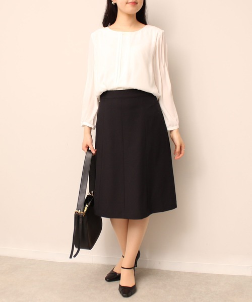 fleur by mint breeze(フルールバイミントブリーズ)の「【L~5L 大きいサイズ】シフォン ジョーゼット ピンタック 長袖 ブラウス オフィス(シャツ/ブラウス・レディース・オフホワイト/ライトグレー・3L/LL/L/5L/4L)」の17枚目の写真