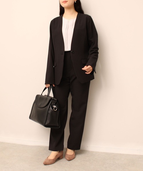 fleur by mint breeze(フルールバイミントブリーズ)の「【L~5L 大きいサイズ】シフォン ジョーゼット ピンタック 長袖 ブラウス オフィス(シャツ/ブラウス・レディース・オフホワイト/ライトグレー・3L/LL/L/5L/4L)」の13枚目の写真