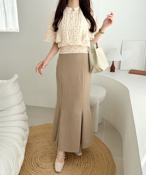 mily bilet（ミウィビレット）の「【mily bilet】花柄とシルエットで魅せる。着るだけで、大人かわいくなれる魔法。花柄ピンタックフレア袖ブラウス（シャツ/ブラウス・レディース・ブラック/アイボリー/ピンクベージュ/アイボリー系1・LARGE/MEDIUM/SMALL/X-LARGE）」の22枚目の写真