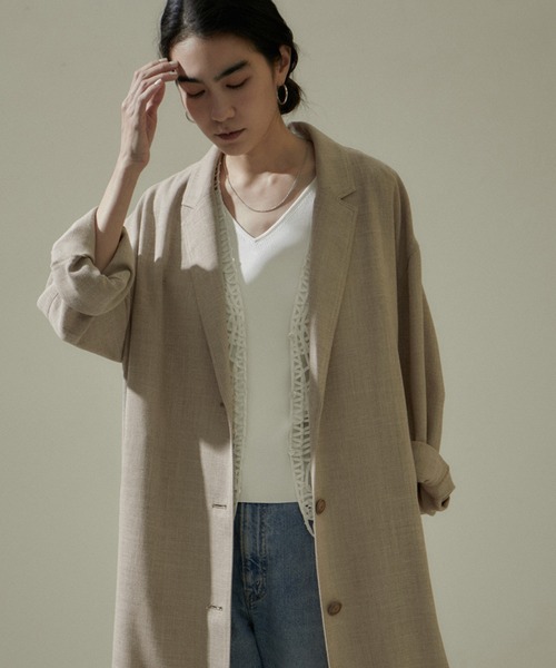 セール】[24SS]リネンライクガウンコート【セットアップ対応