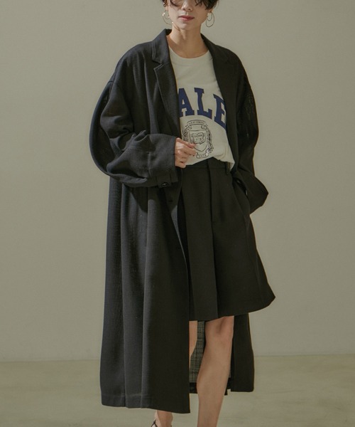 ほぼ未使用【salon adam et ropé】リネンライクロングコート