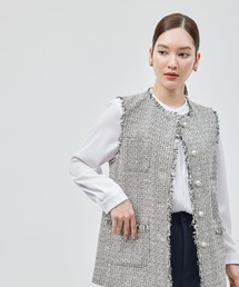 ROPE' | ミックスツイード ノーカラージレベスト【セレモニー対応】(ベスト)