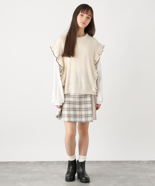 GLOBAL WORK（グローバルワーク）の「ムテキプリプリスカパン/986455（スカート・キッズ・ブラック/サックスブルー/モカ・130cm/140cm/150cm/160cm/170cm/120cm）」の4枚目の写真