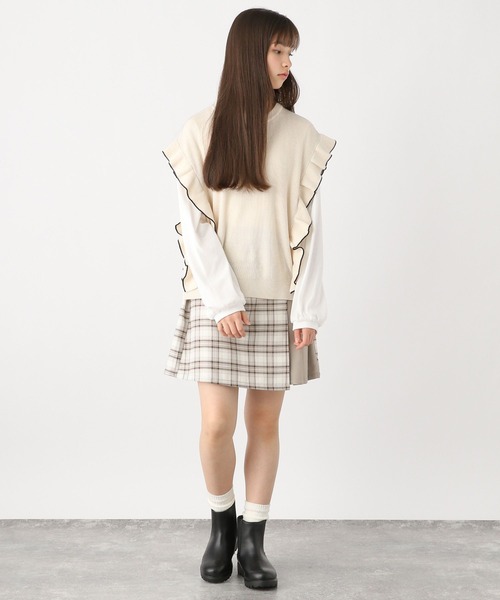 GLOBAL WORK（グローバルワーク）の「ムテキプリプリスカパン/986455（スカート・キッズ・ブラック/サックスブルー/モカ・130cm/140cm/150cm/160cm/170cm/120cm）」の5枚目の写真