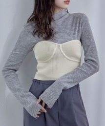 etoll. | リブニットビスチェ(チューブトップ)