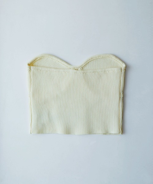 etoll.（エトル）の「リブニットビスチェ（チューブトップ・レディース・オフホワイト/チャコール/ブラック・FREE）」の7枚目の写真