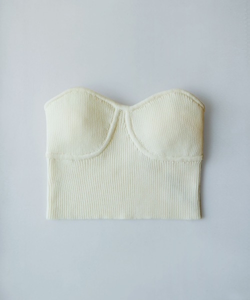 etoll.（エトル）の「リブニットビスチェ（チューブトップ・レディース・オフホワイト/チャコール/ブラック・FREE）」の5枚目の写真