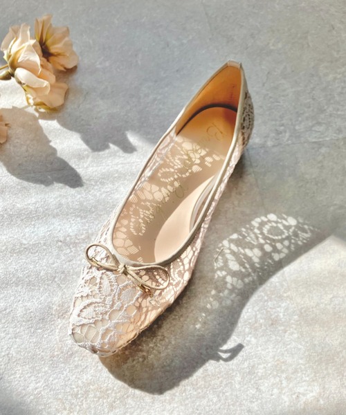 Bridget Birkin（ブリジットバーキン）の「【Bridget Birkin】スクエアレースバレエパンプス(541032)（パンプス・レディース・ブラック/ライトブルー/ベージュ・22.5/23/23.5/24/24.5）」の3枚目の写真