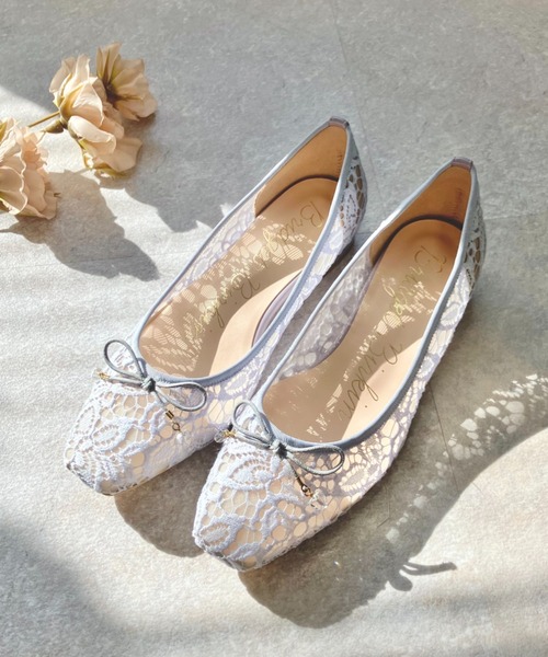 Bridget Birkin（ブリジットバーキン）の「【Bridget Birkin】スクエアレースバレエパンプス(541032)（パンプス・レディース・ブラック/ライトブルー/ベージュ・22.5/23/23.5/24/24.5）」の4枚目の写真