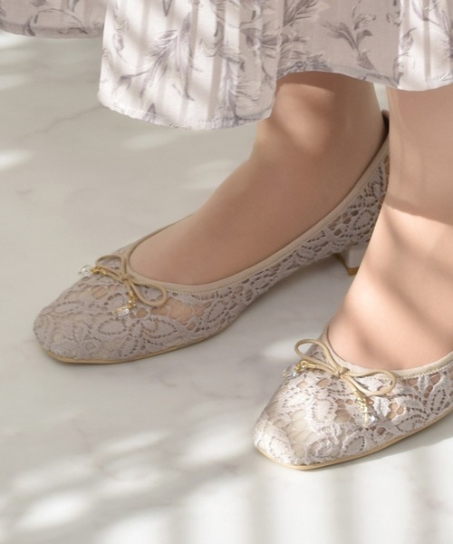 Bridget Birkin（ブリジットバーキン）の「【Bridget Birkin】スクエアレースバレエパンプス(541032)（パンプス・レディース・ブラック/ライトブルー/ベージュ・22.5/23/23.5/24/24.5）」の11枚目の写真