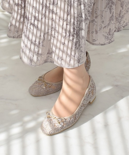 Bridget Birkin（ブリジットバーキン）の「【Bridget Birkin】スクエアレースバレエパンプス(541032)（パンプス・レディース・ブラック/ライトブルー/ベージュ・22.5/23/23.5/24/24.5）」の13枚目の写真