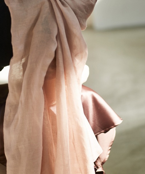 ASAUCE MELER（アソースメレ）の「【ASAUCE MELER】リネンモダールシルクメランジュソリッドストール　AM26S-ST14（ストール/ショール・レディース・ホワイト/ブルー/ネイビー/サンドベージュ/ブラウン/ピンクベージュ/ブラック/シルバー/グレー/クリーム・FREE）」の14枚目の写真