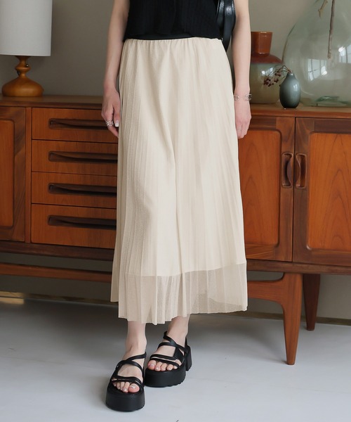 LAFFMO（ラフモ）の「ラメプリーツスカート（スカート・レディース・ブラック/オフホワイト/ナチュラル/シルバー・F）」の18枚目の写真