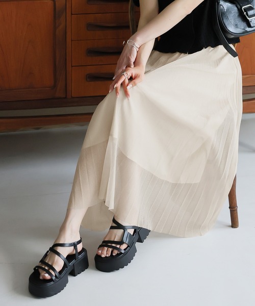 LAFFMO（ラフモ）の「ラメプリーツスカート（スカート・レディース・ブラック/オフホワイト/ナチュラル/シルバー・F）」の11枚目の写真