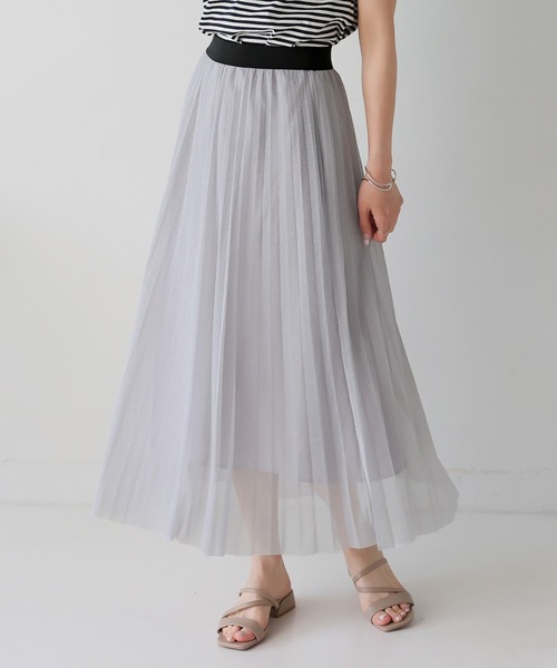 LAFFMO（ラフモ）の「ラメプリーツスカート（スカート・レディース・ブラック/オフホワイト/ナチュラル/シルバー・F）」の12枚目の写真