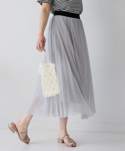 LAFFMO（ラフモ）の「ラメプリーツスカート（スカート・レディース・ブラック/オフホワイト/ナチュラル/シルバー・F）」の14枚目の写真