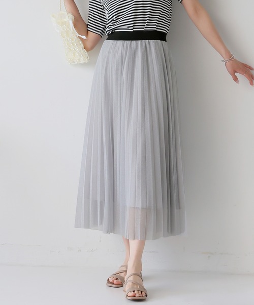 LAFFMO（ラフモ）の「ラメプリーツスカート（スカート・レディース・ブラック/オフホワイト/ナチュラル/シルバー・F）」の15枚目の写真