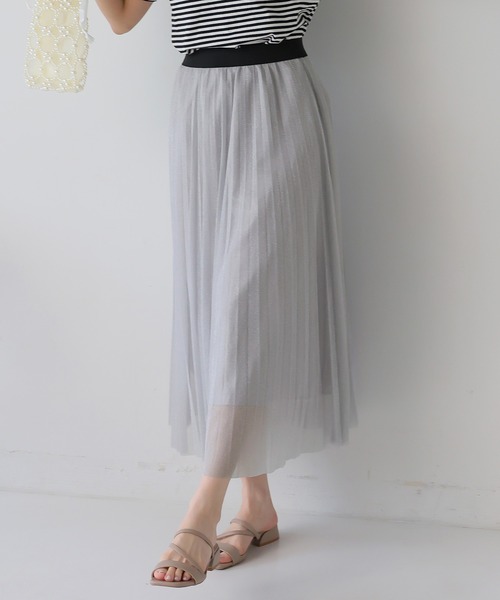 LAFFMO（ラフモ）の「ラメプリーツスカート（スカート・レディース・ブラック/オフホワイト/ナチュラル/シルバー・F）」の10枚目の写真