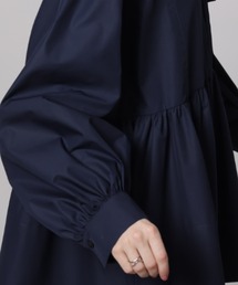 極美品 カデュネ 24SS ボウ付きシャツチュニック ペプラム