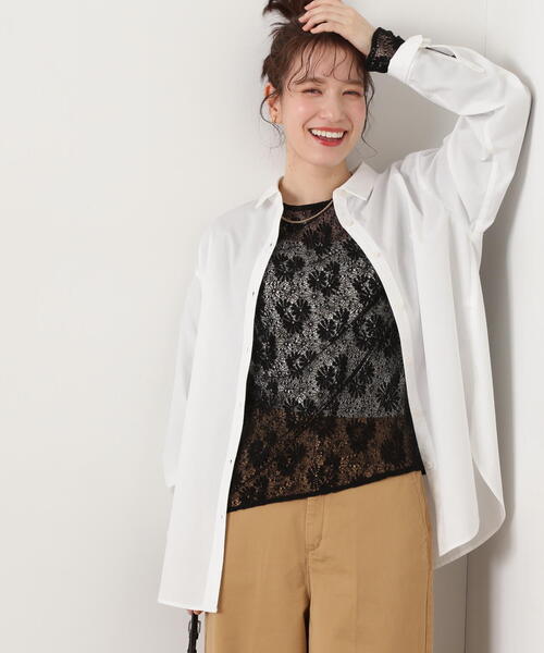 N.（N. Natural Beauty Basic）（エヌエヌナチュラルビューティーベーシック）の「◆マーガレットレースカットソー（Tシャツ/カットソー・レディース・オフホワイト/ブラック・MEDIUM）」の12枚目の写真