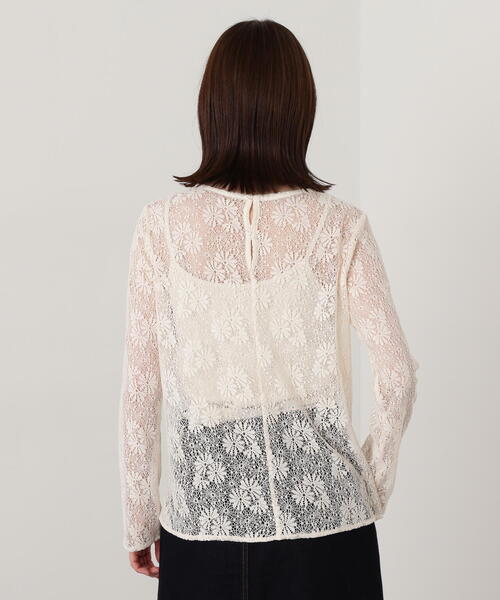 N.（N. Natural Beauty Basic）（エヌエヌナチュラルビューティーベーシック）の「◆マーガレットレースカットソー（Tシャツ/カットソー・レディース・オフホワイト/ブラック・MEDIUM）」の19枚目の写真
