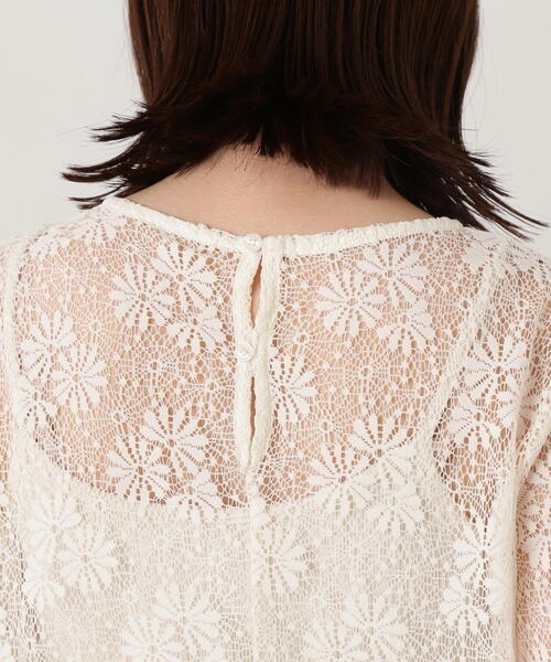 N.（N. Natural Beauty Basic）（エヌエヌナチュラルビューティーベーシック）の「◆マーガレットレースカットソー（Tシャツ/カットソー・レディース・オフホワイト/ブラック・MEDIUM）」の3枚目の写真