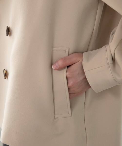 M.deux（エムドゥ）の「◎ショートトレンチコート◎（トレンチコート・レディース・ベージュ/ネイビー・MEDIUM）」の9枚目の写真