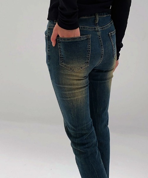 VIVID LADY(ビビッドレディー)の「ヴィンテージデニムパンツ ジーンズ(デニムパンツ・レディース・ダークブルー・SMALL/MEDIUM/LARGE)」の2枚目の写真