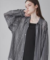 LUCY/ストライプメッシュBIGシャツ
