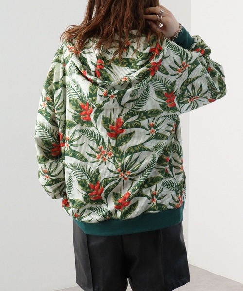 CHRISTOPHER WANTON 総柄 パーカー　メンズXL ヘリンボーン柄 HALFMAN(ハーフマン) 総柄パーカー | 少しマニアックな古着の