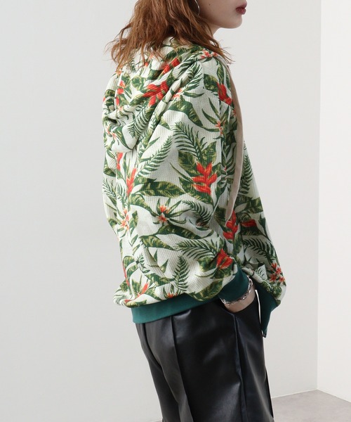 CHRISTOPHER WANTON 総柄 パーカー　メンズXL ヘリンボーン柄 HALFMAN(ハーフマン) 総柄パーカー | 少しマニアックな古着の