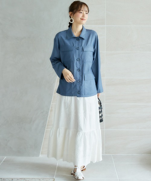 miclat（ミクラ）の「大きいサイズ　レーススカート　miclat（スカート・レディース・ネイビー/オフホワイト・L/LL/3L/4L/5L）」の3枚目の写真