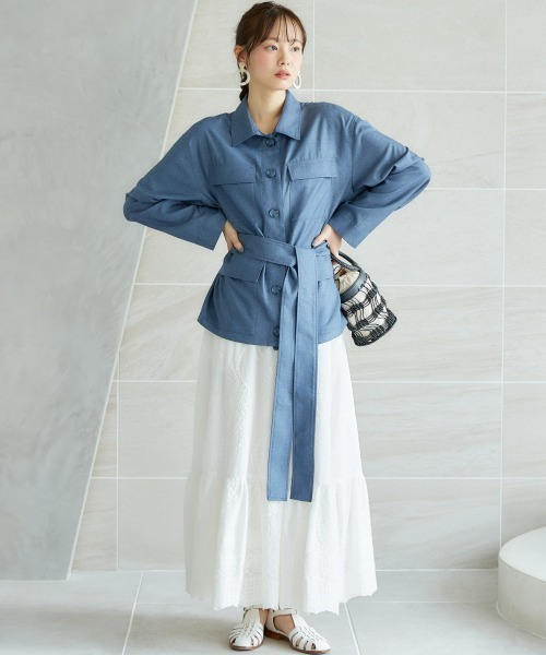 miclat（ミクラ）の「大きいサイズ　レーススカート　miclat（スカート・レディース・ネイビー/オフホワイト・L/LL/3L/4L/5L）」の6枚目の写真