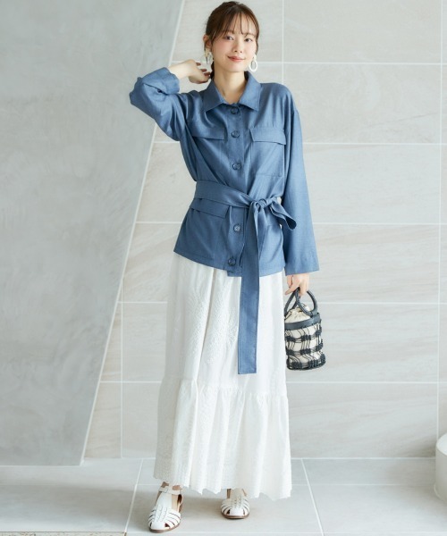 miclat（ミクラ）の「大きいサイズ　レーススカート　miclat（スカート・レディース・ネイビー/オフホワイト・L/LL/3L/4L/5L）」の10枚目の写真