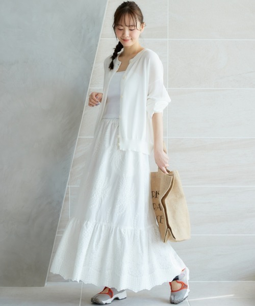 miclat（ミクラ）の「大きいサイズ　レーススカート　miclat（スカート・レディース・ネイビー/オフホワイト・L/LL/3L/4L/5L）」の5枚目の写真