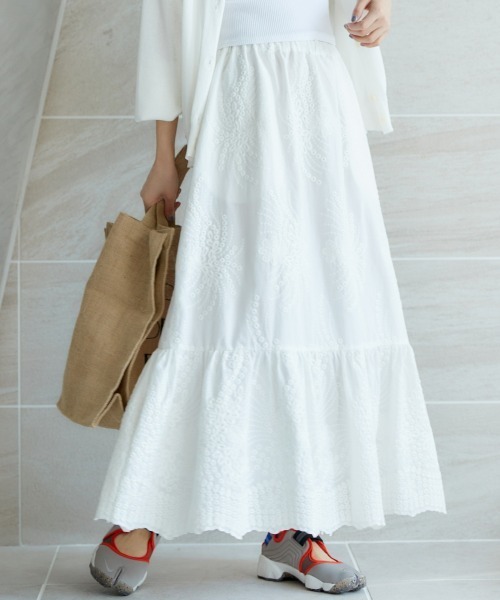 miclat（ミクラ）の「大きいサイズ　レーススカート　miclat（スカート・レディース・ネイビー/オフホワイト・L/LL/3L/4L/5L）」の12枚目の写真