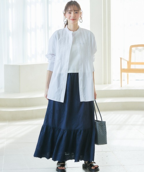 miclat（ミクラ）の「大きいサイズ　レーススカート　miclat（スカート・レディース・ネイビー/オフホワイト・L/LL/3L/4L/5L）」の4枚目の写真