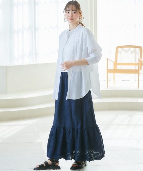 miclat（ミクラ）の「大きいサイズ　レーススカート　miclat（スカート・レディース・ネイビー/オフホワイト・L/LL/3L/4L/5L）」の9枚目の写真